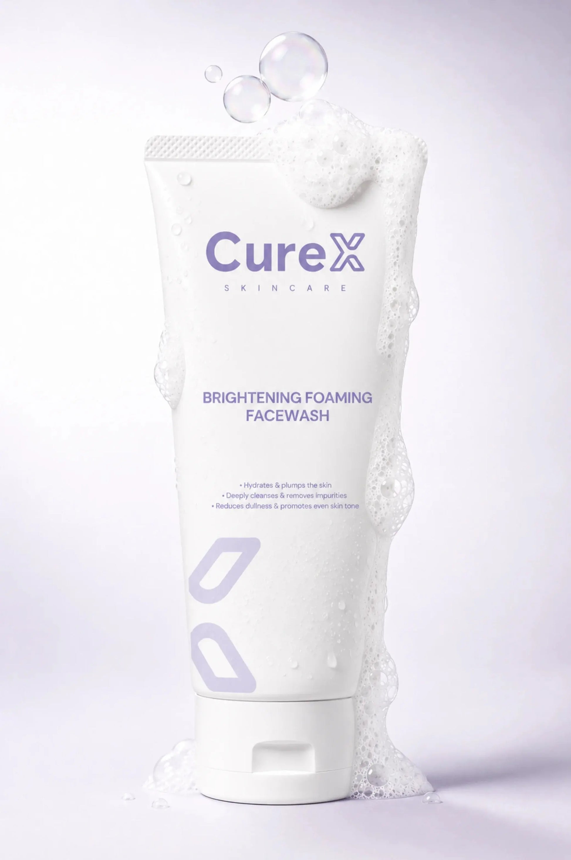 Curex brightening foaming facewash on a white background